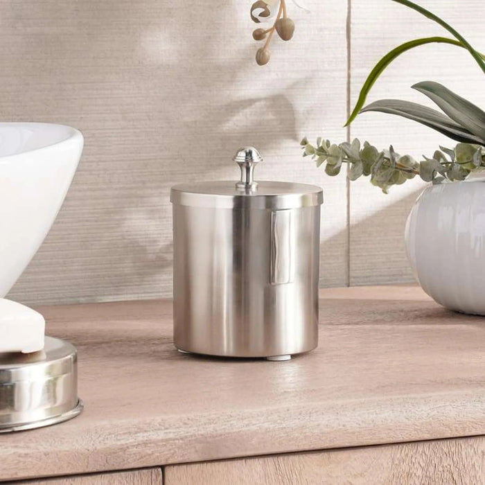 Regent Metal Cotton Jar  10X10X13Cm - Silver Pan Home