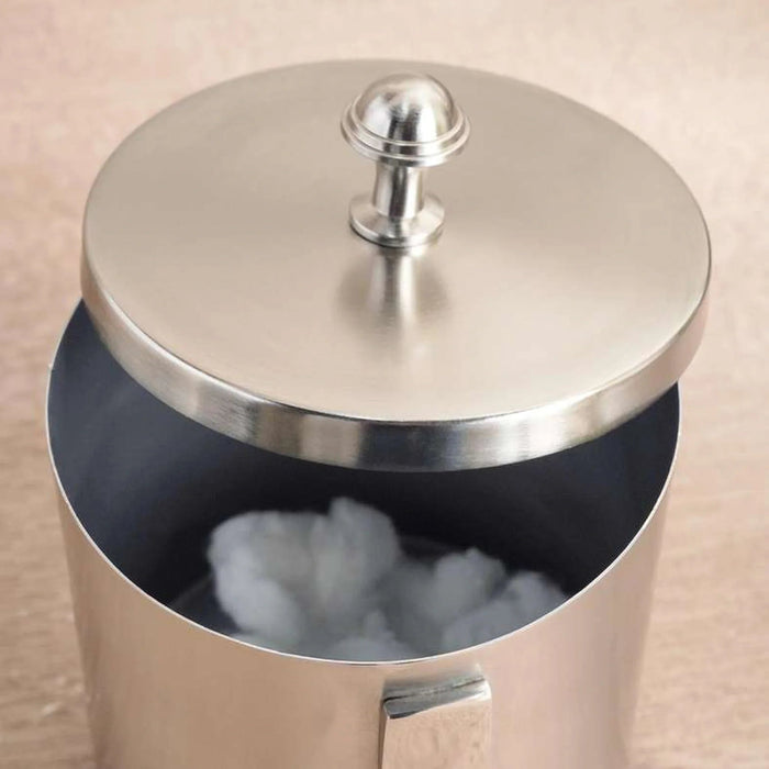 Regent Metal Cotton Jar  10X10X13Cm - Silver Pan Home