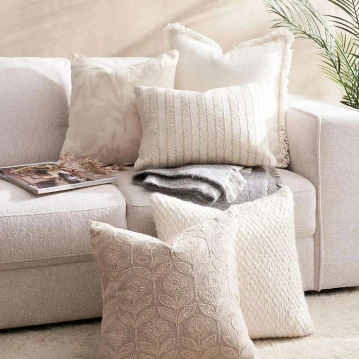 Renaissance Fringed Down Alternative Filled Cushion 50X50 Cm-Off White Pan Home