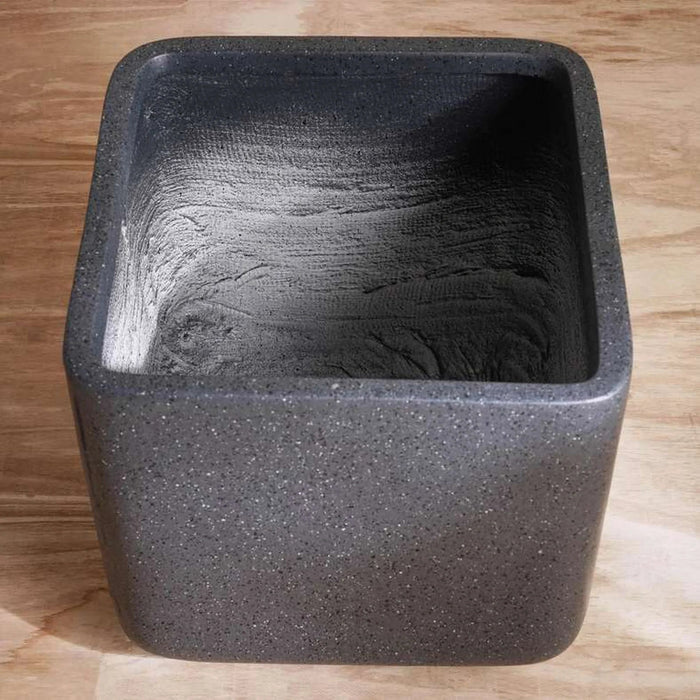 Renata Polyresin Square Planter 28X28X26Cm- Black Pan Home