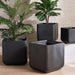 Renata Polyresin Square Planter 28X28X26Cm- Black Pan Home