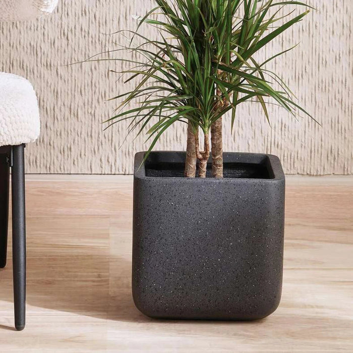 Renata Polyresin Square Planter 35X35X33Cm- Black Pan Home