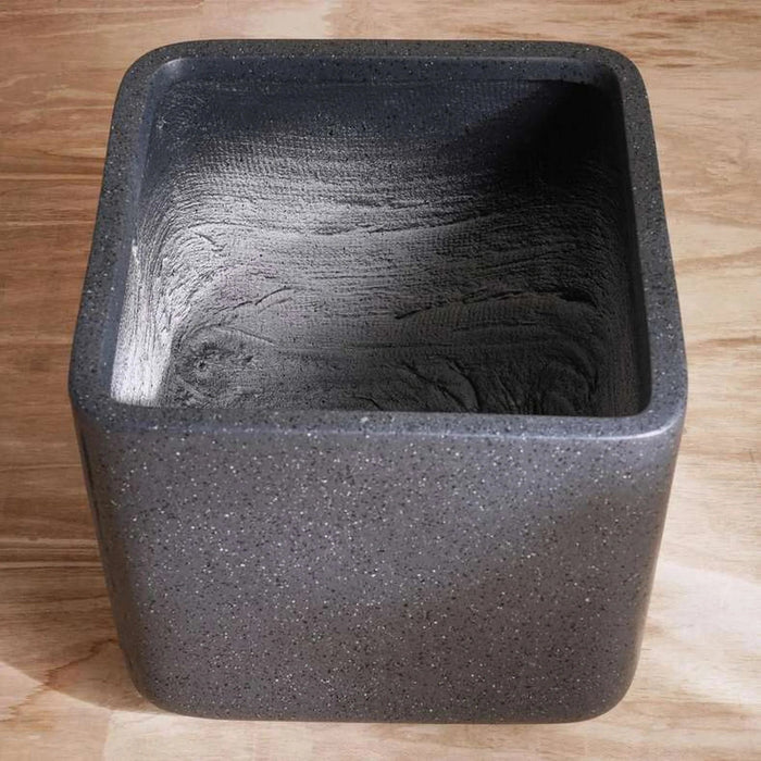 Renata Polyresin Square Planter 35X35X33Cm- Black Pan Home