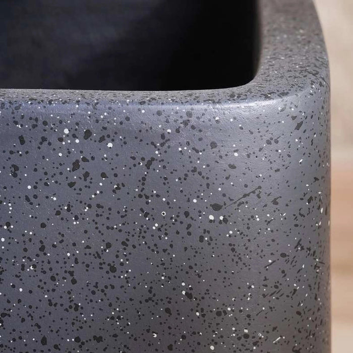 Renata Polyresin Square Planter 35X35X33Cm- Black Pan Home