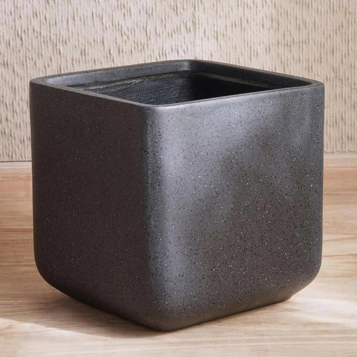 Renata Polyresin Square Planter 35X35X33Cm- Black Pan Home