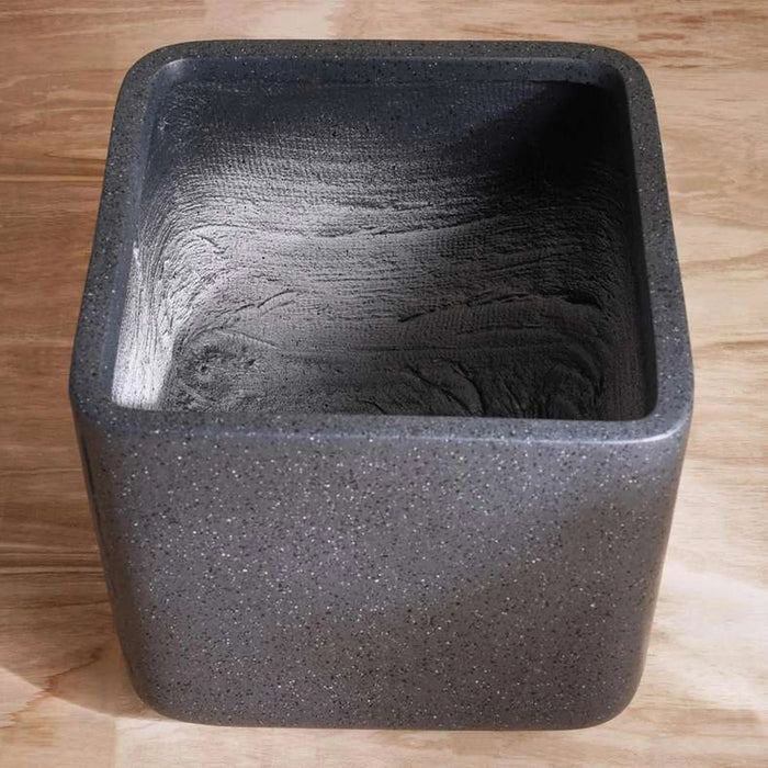 Renata Polyresin Square Planter 43X43X41Cm- Black Pan Home