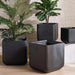 Renata Polyresin Square Planter 43X43X41Cm- Black Pan Home