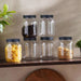 Rento 6-Piece Storage Jar 750Ml -Clear & Grey Pan Home