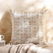 Resort Grid Hand Woven Dowb Feel Filled Cushion 50X50Cm - Natural Pan Home