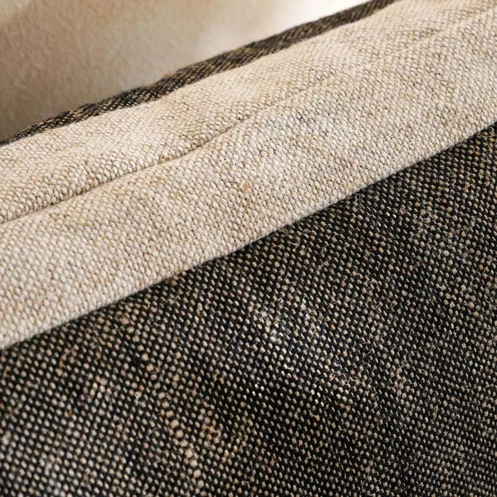 Resort Linen Framed Handwoven Down Feel Reversible Filled Cushion-50X50Cm -Dark Linen Pan Home