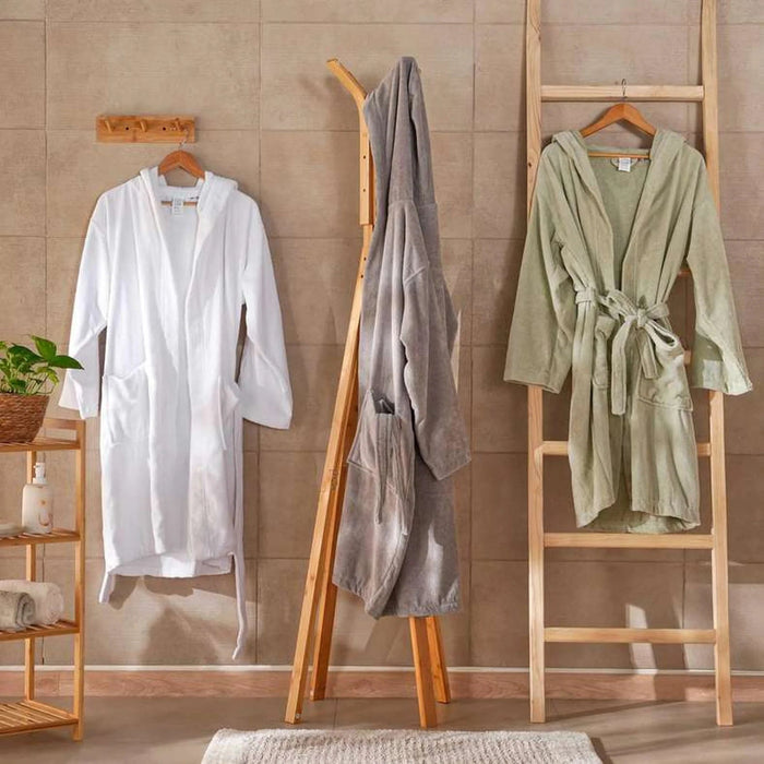 Retreat Hooded Bathrobe S/M - White Pan Home