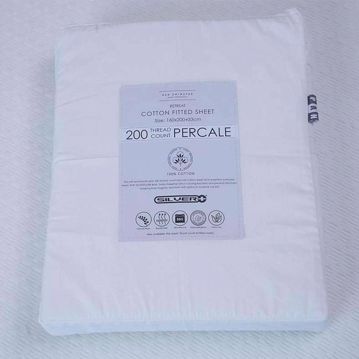 Retreat Queen Fitted Sheet - White Pan Home