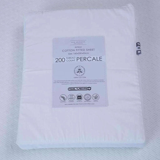 Retreat Super King Fitted Sheet - White Pan Home