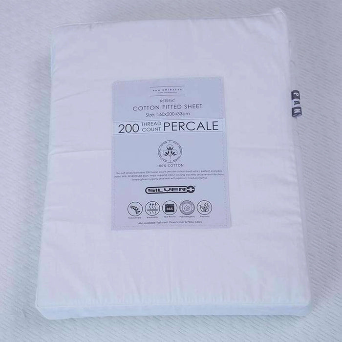 Retreat Super King Fitted Sheet - White Pan Home