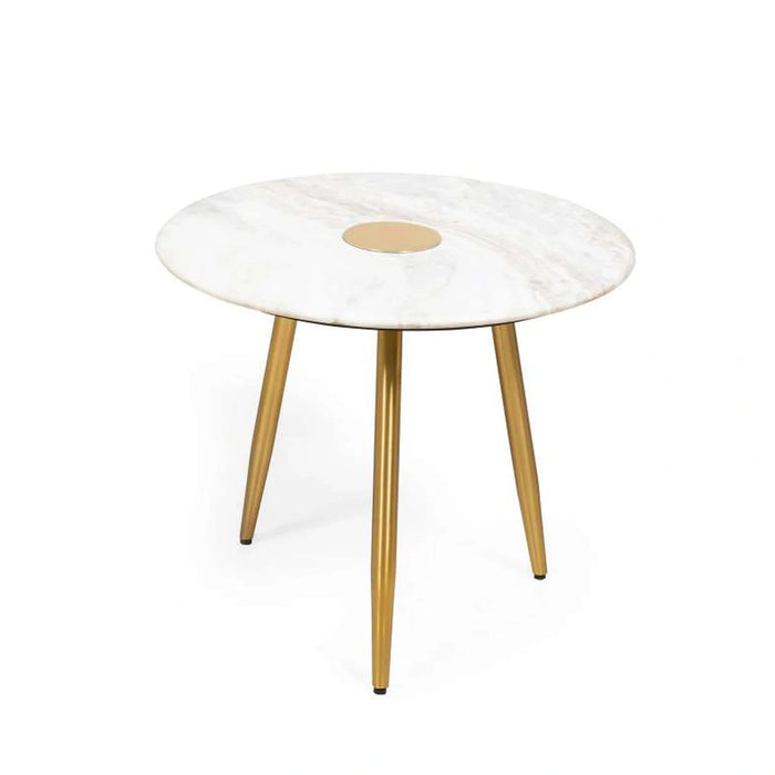 Reva Accent Table Set Of 2 Marble - Natural Gold