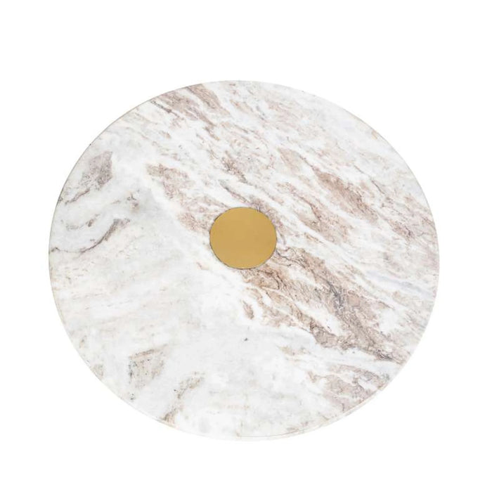 Reva Accent Table Set Of 2 Marble - Natural Gold