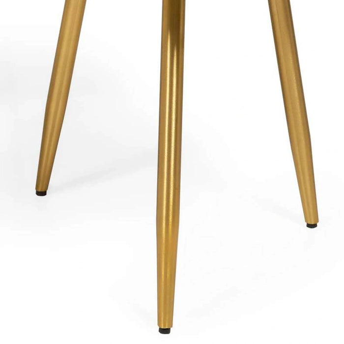 Reva Accent Table Set Of 2 Marble - Natural Gold