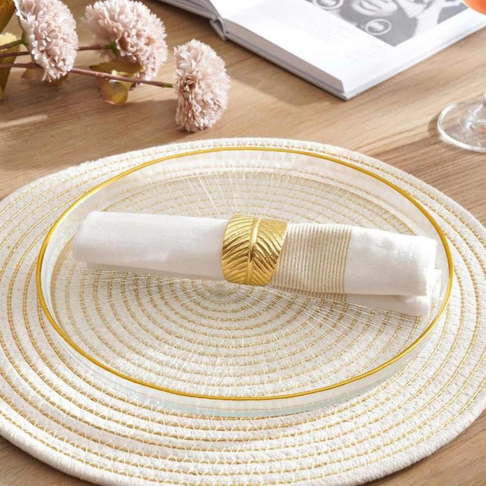 Rexy Serving Platter Dia28X1.7Cm -Clear Gold