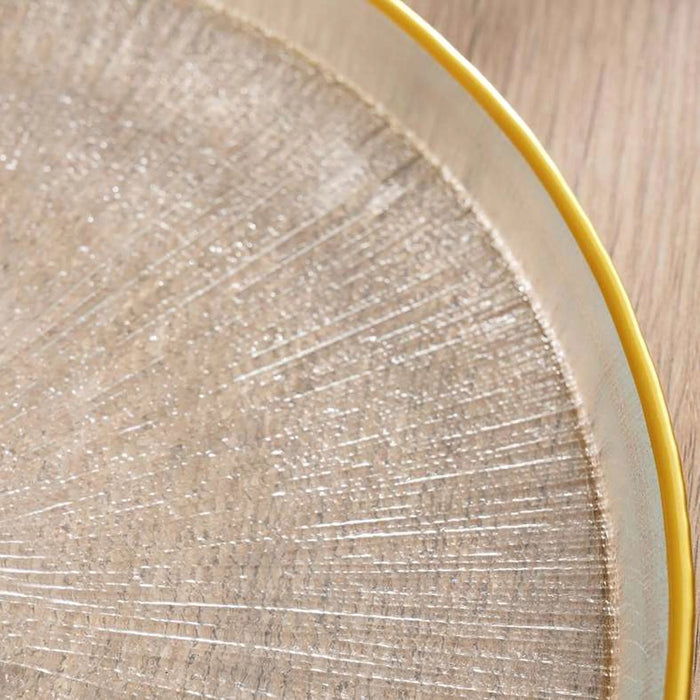 Rexy Serving Platter Dia28X1.7Cm -Clear Gold