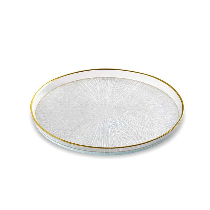 Rexy Serving Platter Dia28X1.7Cm -Clear Gold