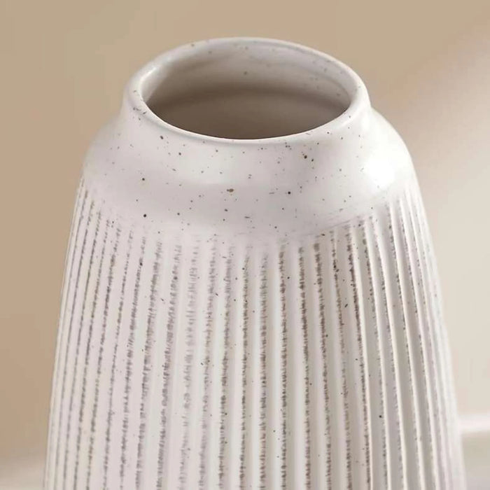 Reynolds Ceramic Ribbed Decor Vase 13X13X25.3Cm - White