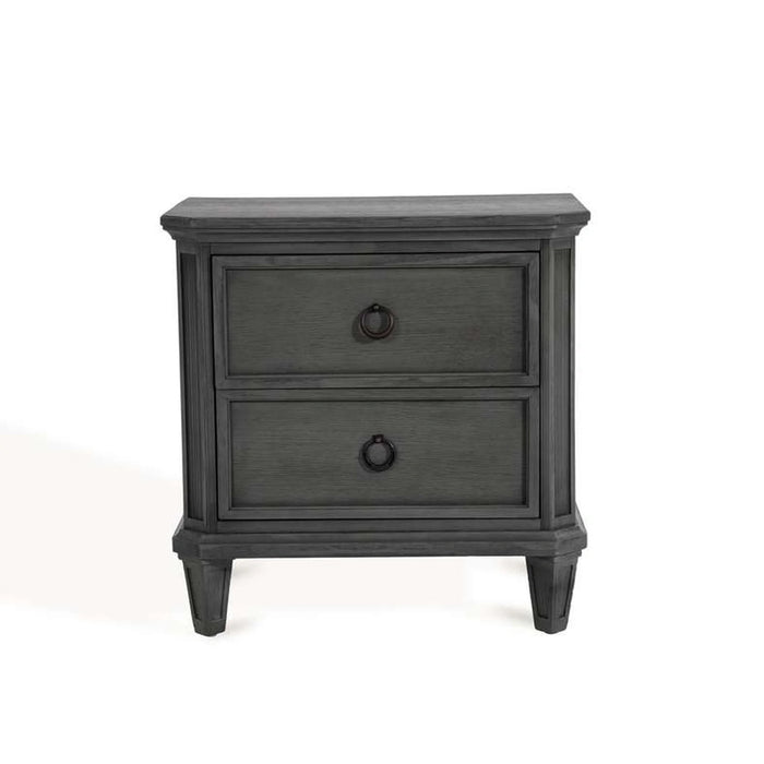 Rezza Nightstand With 2 Drawers Solid Wood - Grey