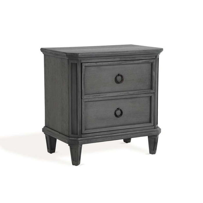 Rezza Nightstand With 2 Drawers Solid Wood - Grey