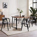 Rhian New 1+4 Dining Set - Natural Black Pan Home