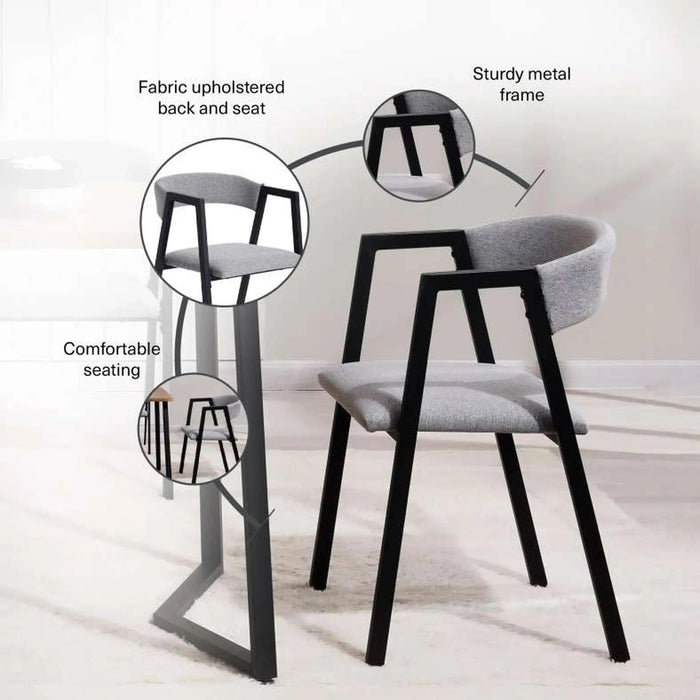 Rhian New 1+4 Dining Set - Natural Black Pan Home