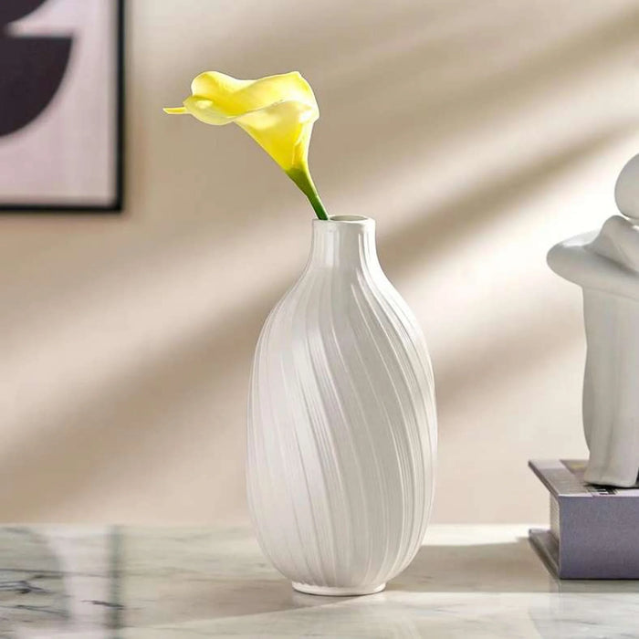 Rhode Ceramic Amphora Swirl Vase 9.8X9.8X19.3Cm - White