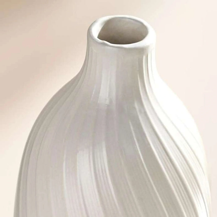 Rhode Ceramic Amphora Swirl Vase 9.8X9.8X19.3Cm - White
