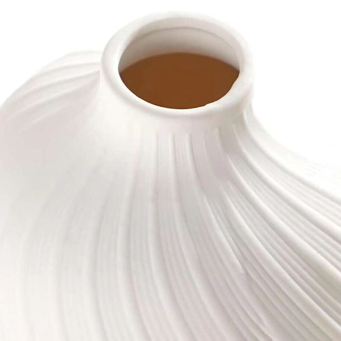 Rhode Ceramic Bud Swirl Vase 11.8X11.8X11.5Cm - White