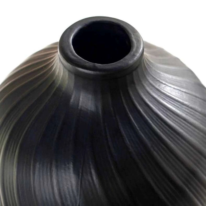 Rhode Ceramic Bud Swirl Vase 12.6X12.6X14.3Cm - Black