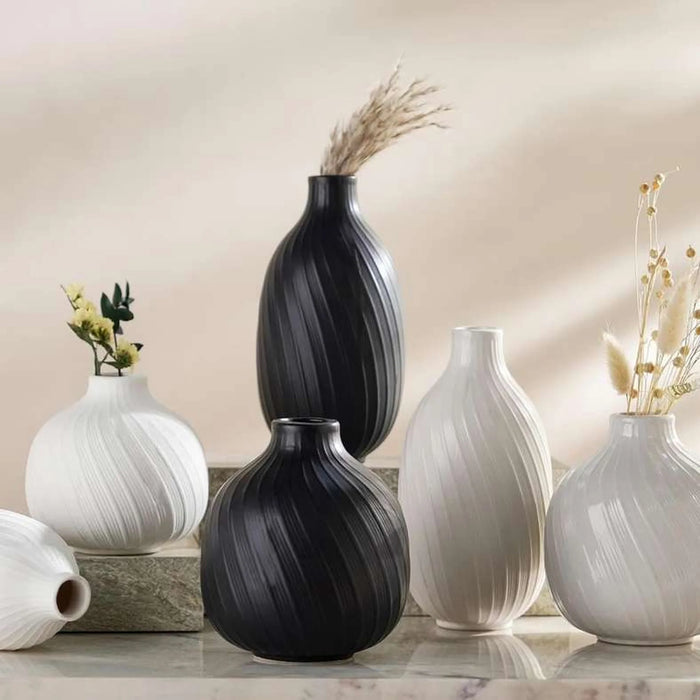 Rhode Ceramic Bud Swirl Vase 12.6X12.6X14.3Cm - White