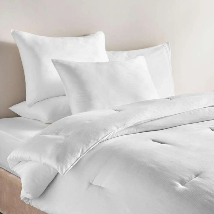 Rib Jacquard  3-Piece King Comforter Set 240X260Cm - White