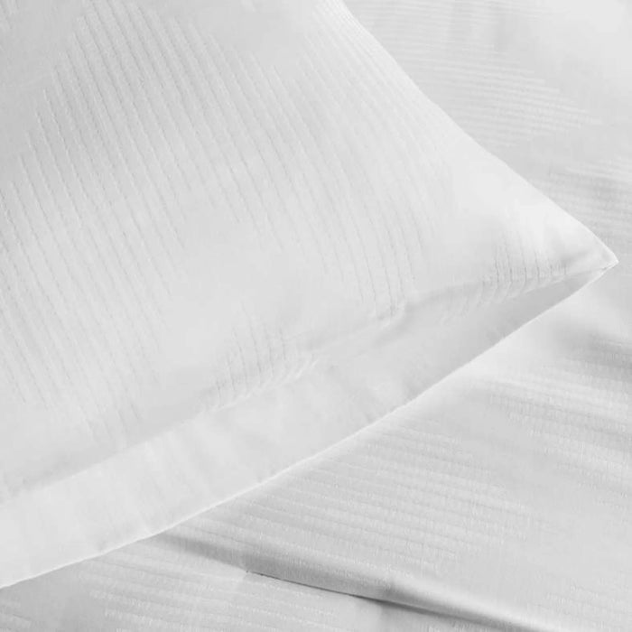 Rib Jacquard  3-Piece King Comforter Set 240X260Cm - White