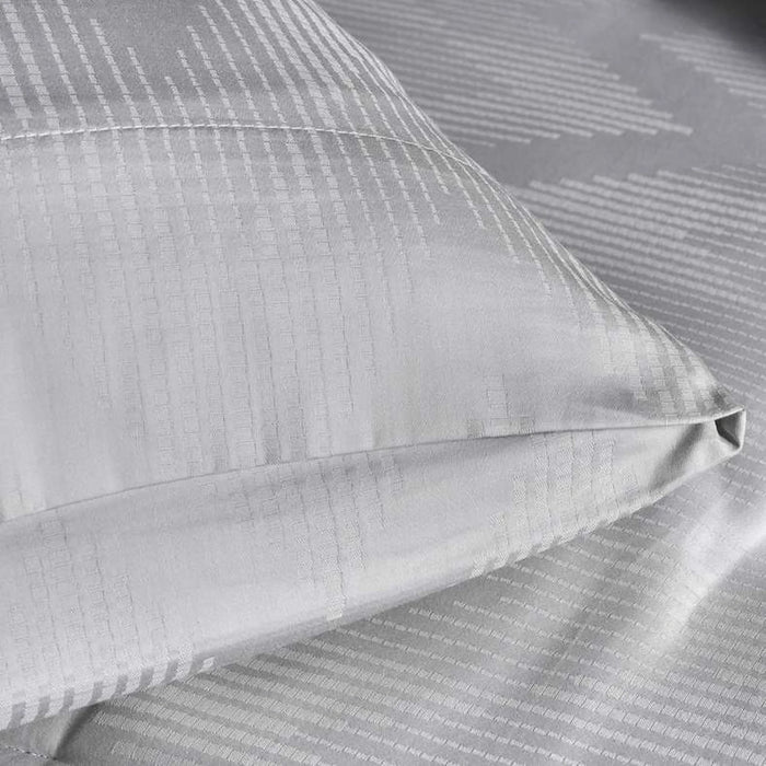 Rib Jacquard  3-Piece Queen Comforter Set 200X240Cm - Grey