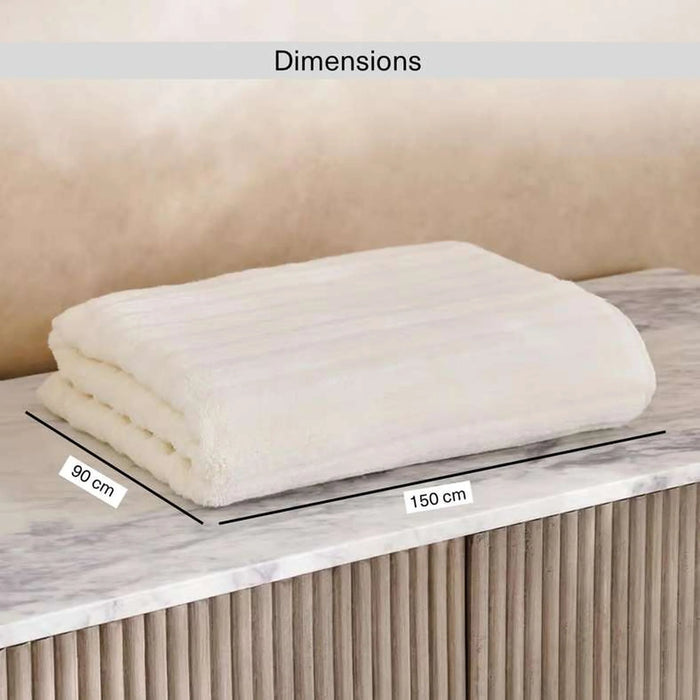 Ribbed Zero Twist Bath Sheet 90X150Cm - Cream
