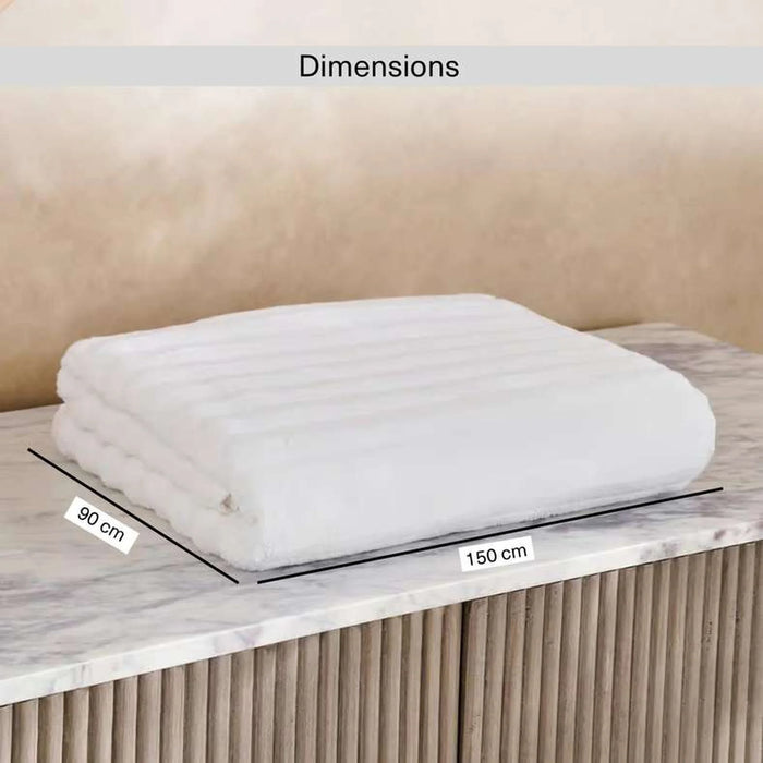 Ribbed Zero Twist Bath Sheet  90X150Cm - White