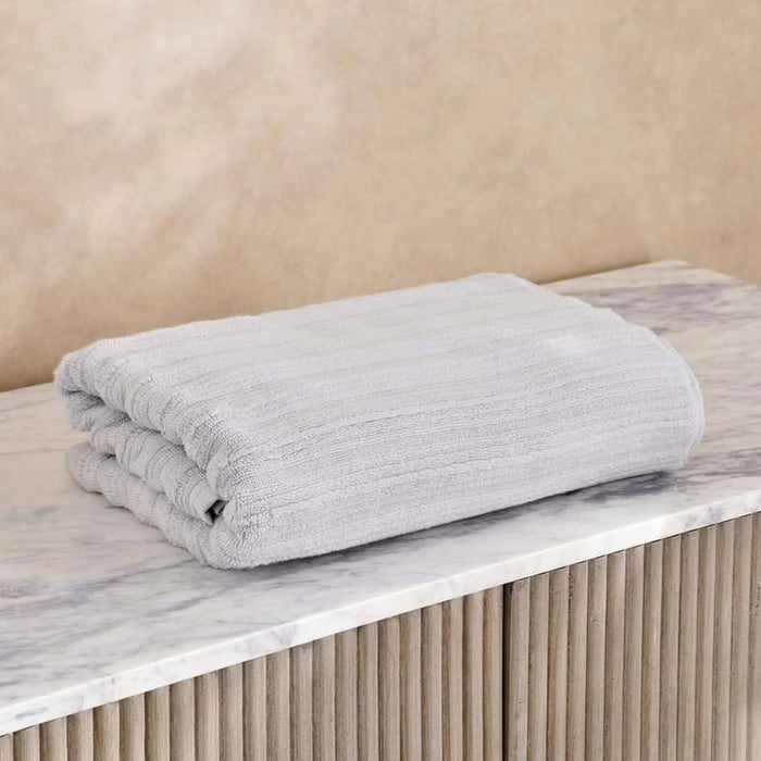 Ribbed Zero Twist Bath Towel 70X140Cm - Grey