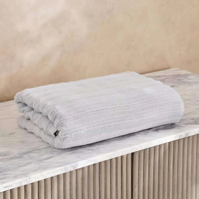 Ribbed Zero Twist Bath Towel 70X140Cm - Grey