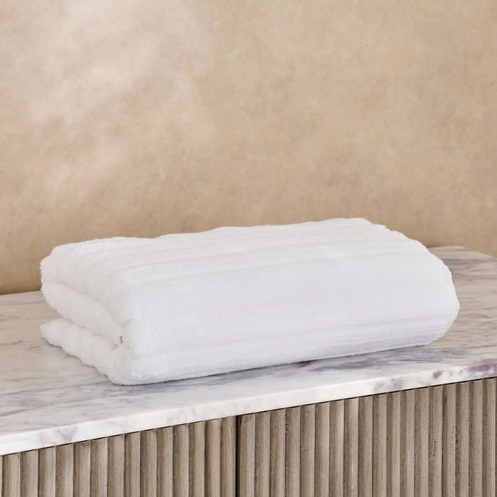 Ribbed Zero Twist Bath Towel 70X140Cm - White