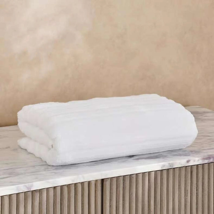 Ribbed Zero Twist Bath Towel 70X140Cm - White