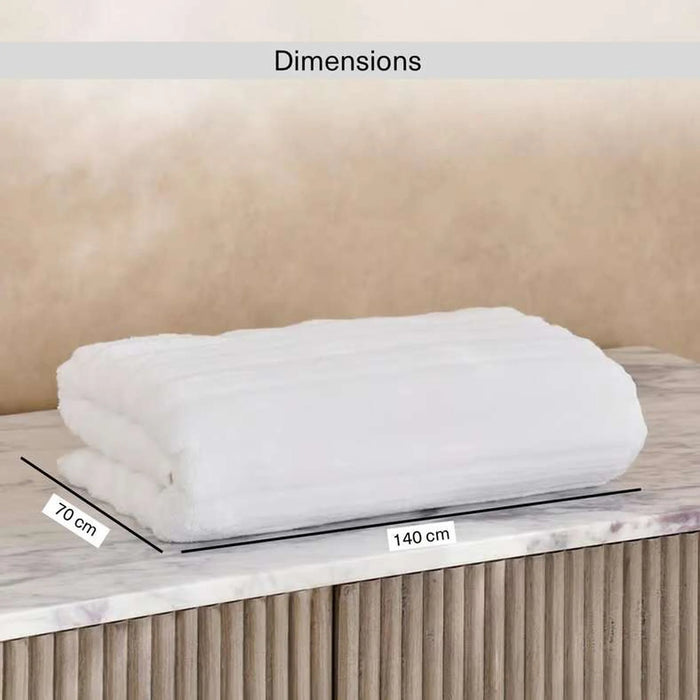 Ribbed Zero Twist Bath Towel 70X140Cm - White