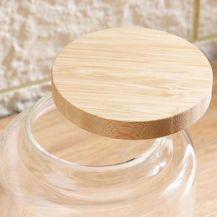 Rica Glass Jar With Bamboo Lid 1.2L - Clear