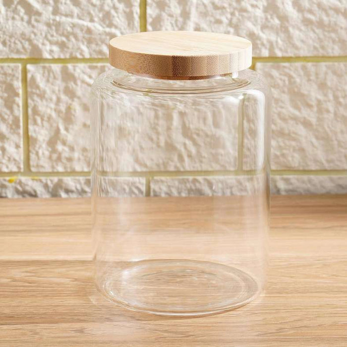 Rica Glass Jar With Bamboo Lid 1.2L - Clear