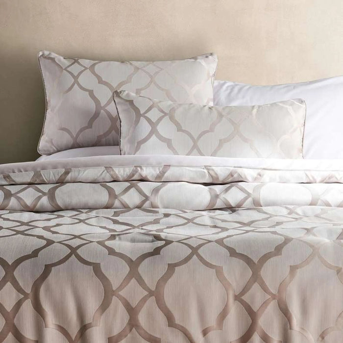 Ridge 3-Piece Jacquard King Comforter Set 240X260Cm - Beige