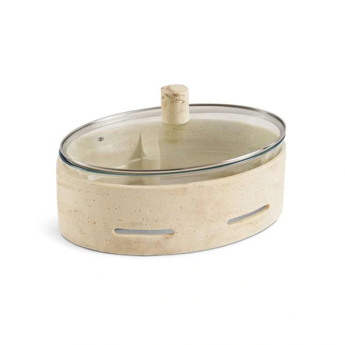 Riley Oval Food Warmer 2.5L -Beige Pan Home