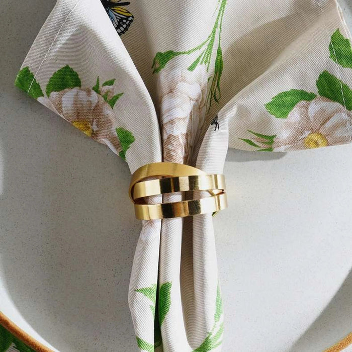 Rimac 4 Piece Napkin Ring Set Dia4Cm - Gold Pan Home