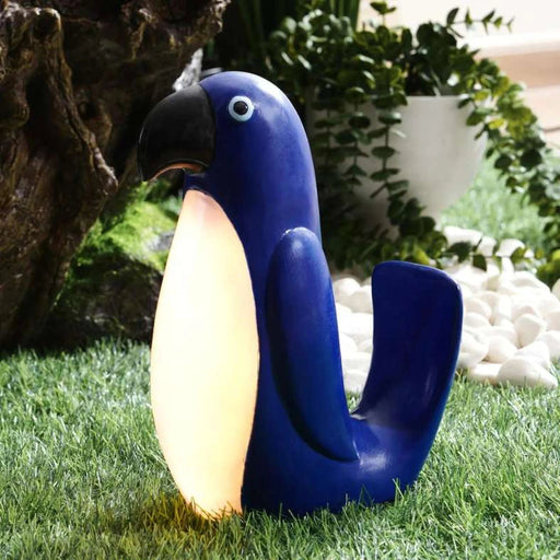 Rio Resin Parrot With Led Light 20X10X25Cm - Blue Pan Home